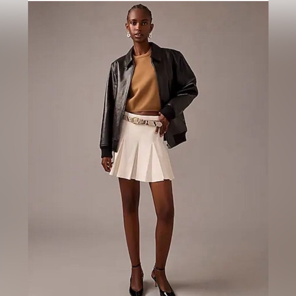 NWT J.Crew Pleated Size XXS mini sweater-skirt Ivory - Picture 1 of 9